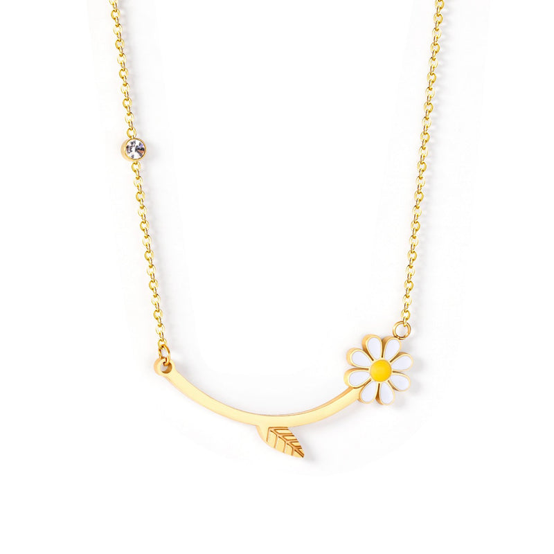 Trendy Chrysanthemum Pendants Necklace For Woman Gold/Silver Color Stainless Steel Necklace Chains Jewelry Gift
