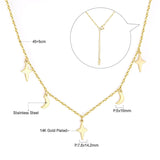 ASON Moon and Star Pendant Necklaces Gold Color Stainless Steel Chain for Women Girls Fashion Jewelry Accessories Gift