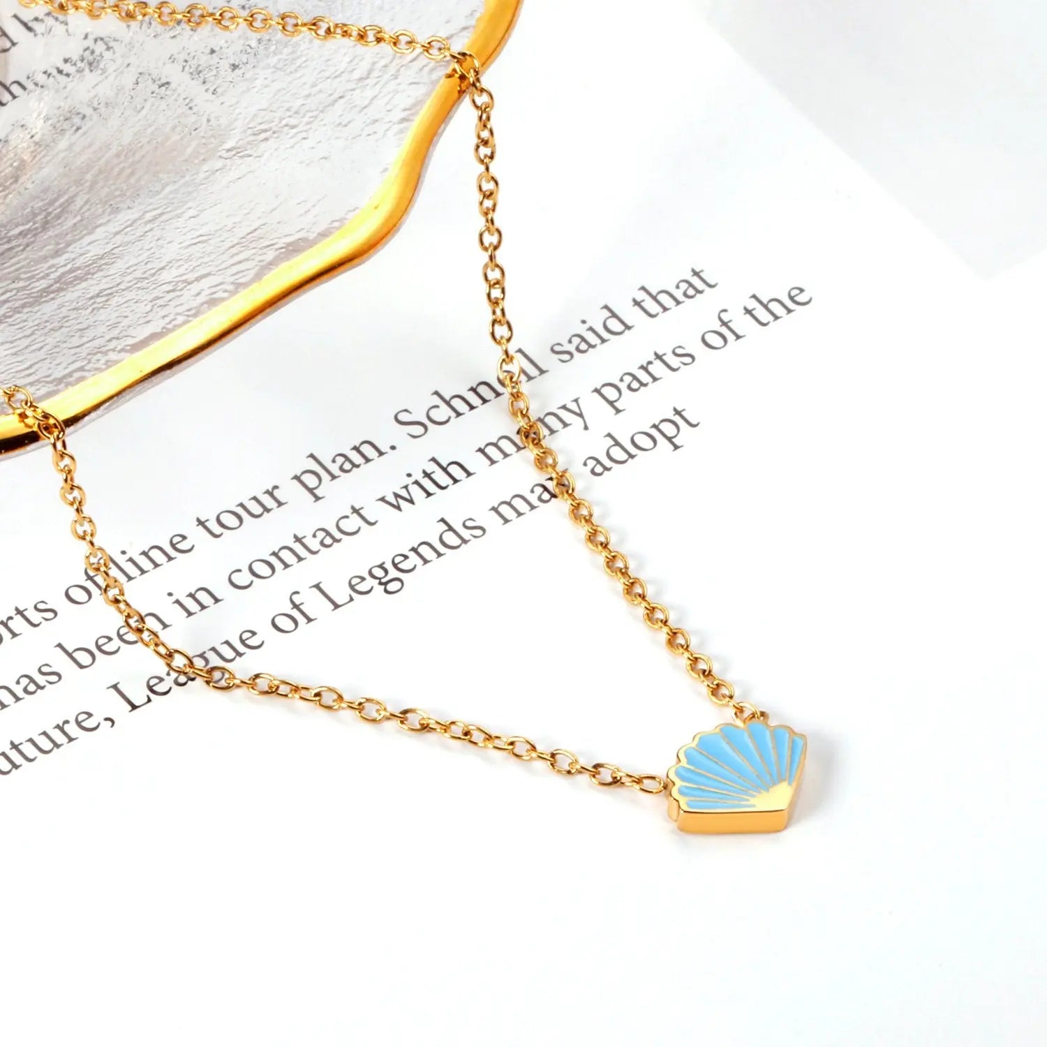 Rainbow Candy Pendant Necklace Women Stainless Steel Jewelry Wholesale Shell Fashion Pendant For Christmas Gifts asonjewelry