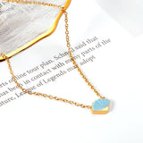 Collar con colgante de caramelo de arcoíris para mujer, joyería de acero inoxidable, colgante de moda de concha al por mayor para regalos de navidad 