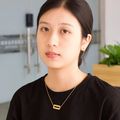 Fashion Frost Gold Pendant Necklace Set for Women Stainless Steel Jewellry Sets Wedding Necklace Set parures bijoux asonjewelry