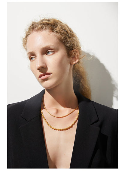 ASON 1pc Sale Stainless Steel Twist Chains Necklace For Women Men Hiphop Jewelry 2mm 3mm Necklace For Pendants Wholesale Support asonjewelry