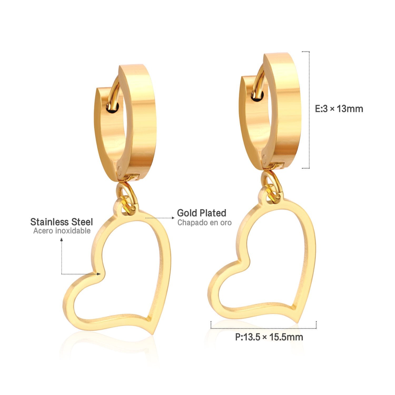 ASON Female Round Hoop Drop Earrings Stainless Steel Heart Pendants Earring Fashion Jewelry Collier 2022 New Anti-allergy asonjewelry