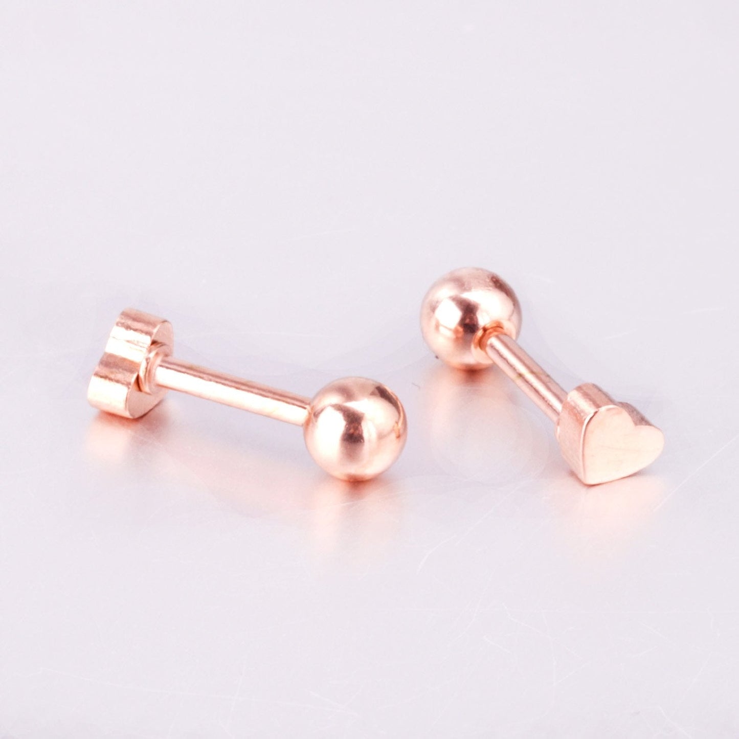 ASON Rose Gold/Black Stud Earrings Heart Stainless Steel Women Earrings Jewelry Gift Accessories,Anti-allergy asonjewelry