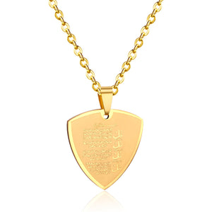 Religious Gold Color Bible Verse Pendant Stainless Steel Scripture Necklaces For Christian Jewelry