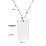 Gold Choker Religion Stainless Steel Round/Square/Rectangle Pendant Necklace For Men/Women Chain Necklace Blank Tag