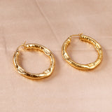 ASON Vintage Hoop Earring Gold Color 316L Stainless Steel Earrings Women Daily Wear Party Gift Fashion Jewelry Wholesale