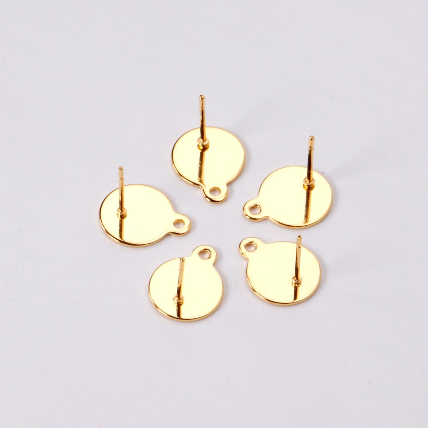 ASON 100Pcs/Lots Ear Studs Earring Accessories Studs Stainless Steel Gold Base Setting Connector For DIY Jewelry Making Supplies asonjewelry