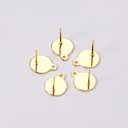 ASON 100Pcs/Lots Ear Studs Earring Accessories Studs Stainless Steel Gold Base Setting Connector For DIY Jewelry Making Supplies asonjewelry