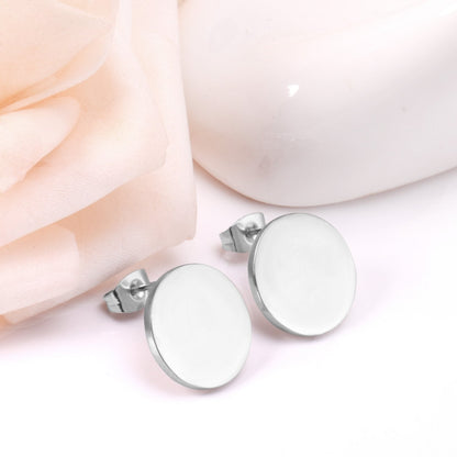 ASON Simple Style Gold Color Round Shape Piercing Stud Earrings Stainless Steel Ladies Earrings Pendientes Mujer Party Gift asonjewelry