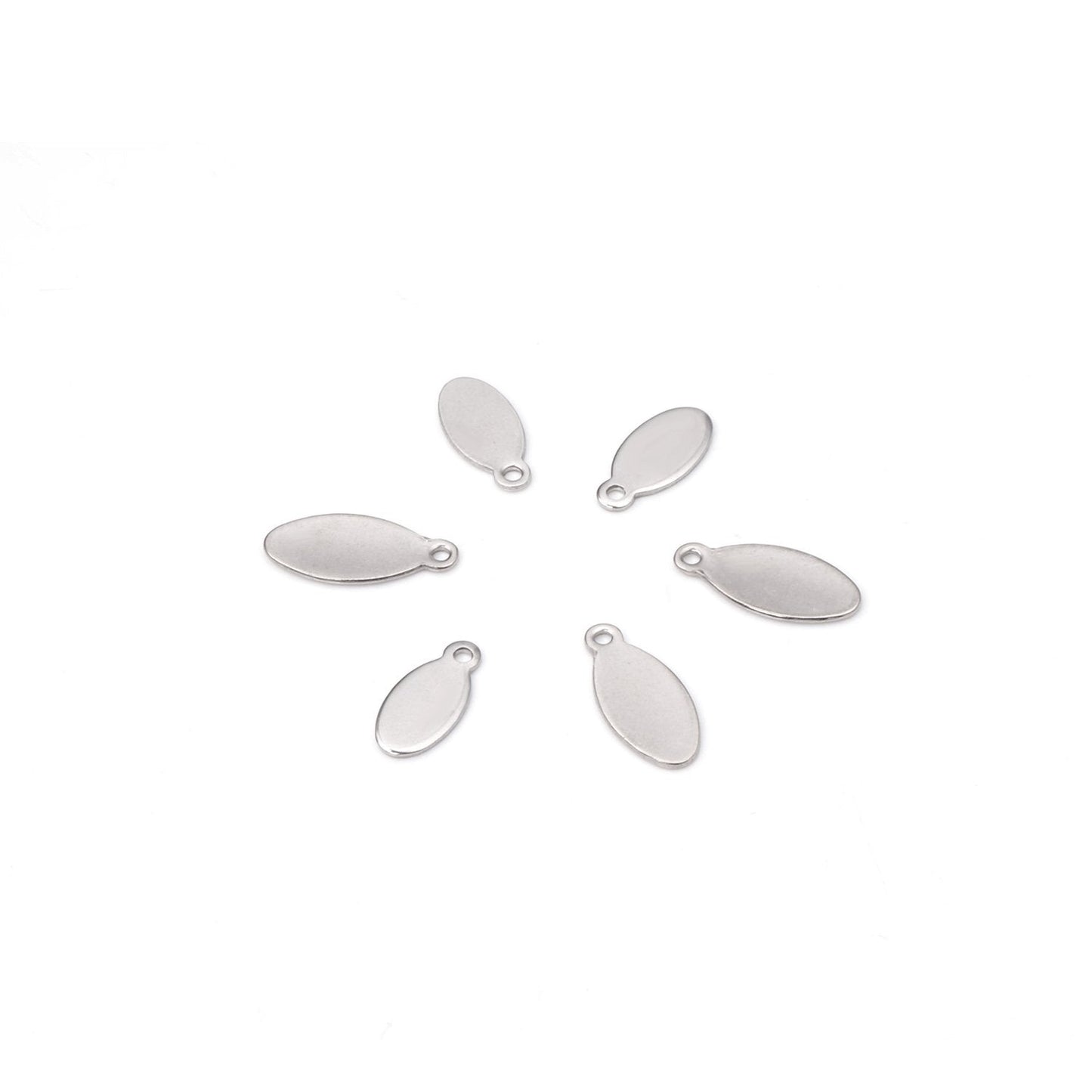 ASON 100pcs/lot Classic Stainless Steel Water Drop Pendants Charms Jewelry Accessories for Bracelet Anklet DIY Jewelry Making asonjewelry