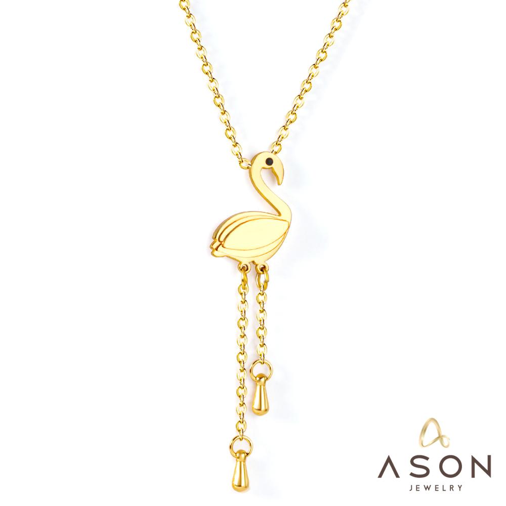 ASON Gold Color Bird Pendant Necklace Stainless Steel Non-Allergic Choker for Women Fashion Jewelry Party Gift Accessory asonjewelry