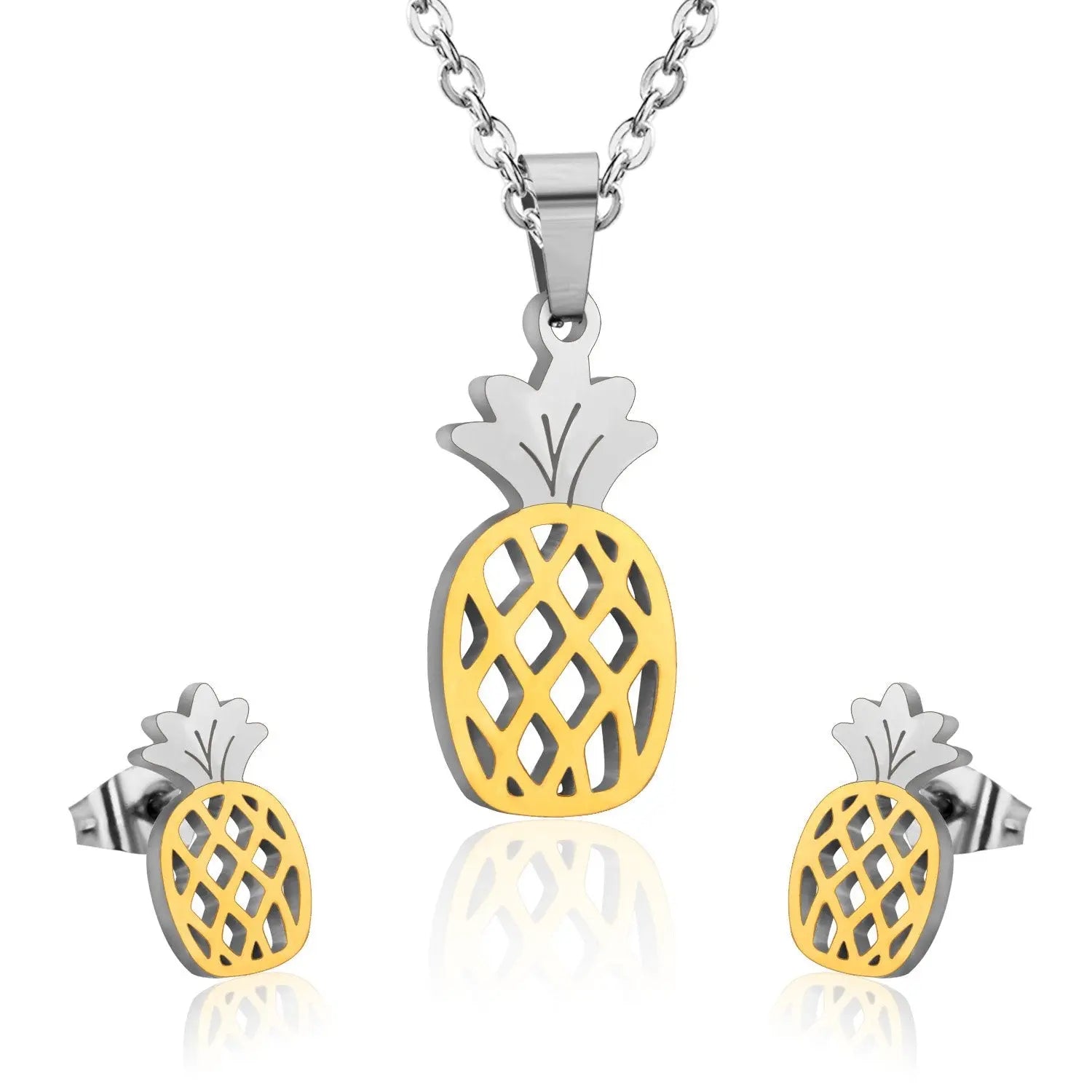 Hot Sale Stainless Steel Bridal African Dubai Jewelry Set For Women Girls Fruit Necklace Earring Jewellery set asonjewelry