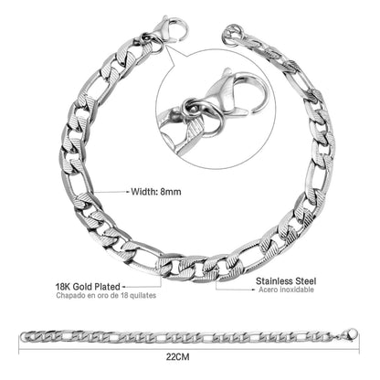 ASON 8mm Stainless Steel Chain Gold Color Cuban Link Bracelet Bangle for Men Women Party Gift Wholesale Fashion Jewelry asonjewelry