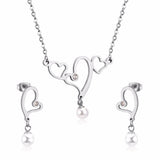 Hot Imitation Pearl Wedding necklace earring set Bridal jewelry set for women Elegant Party Gift Fashion Costume