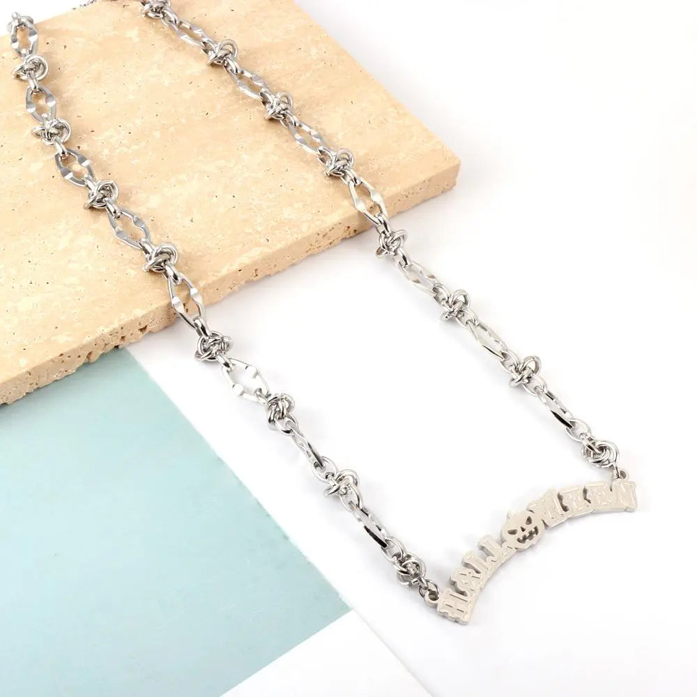 Halloween 2022 New Collier For Man/Woman Celebrate Jewelry On Neck Stainless Steel Waterproof Skull Charms Necklace asonjewelry