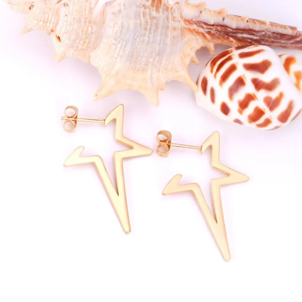 Star Earrings Drop Earring 2020 Gold Color Stainless Steel Korean Earings Set For Women Fashion Jewelry pendientes asonjewelry