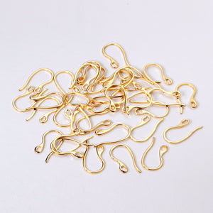100pcs/lot Fashion Earring Ear Hook Stainless Steel Gold Silver Color Wholesale Hooks Earwires For DIY Jewelry Making Finding