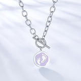 Collar de cadena de eslabones de joyería con diseño azul de Collier púrpura para mujer, dijes de diseñador, nuevos collares estéticos para niñas 2022 