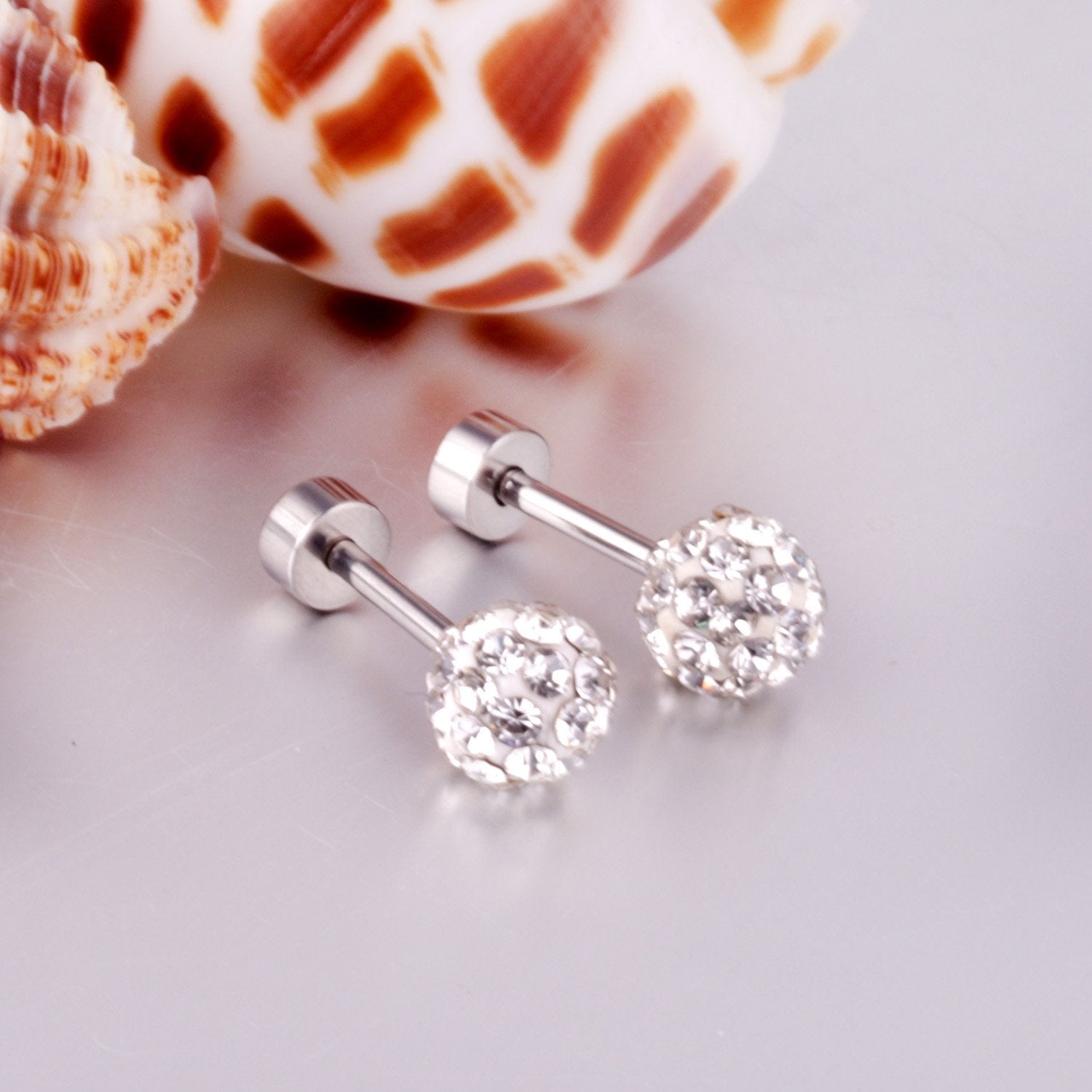 ASON Piercing Earrings Stainless Steel Cubic Zirconia Stud Earring Gold Color Brinco Bijoux Wholesale Fashion Jewelry Women asonjewelry