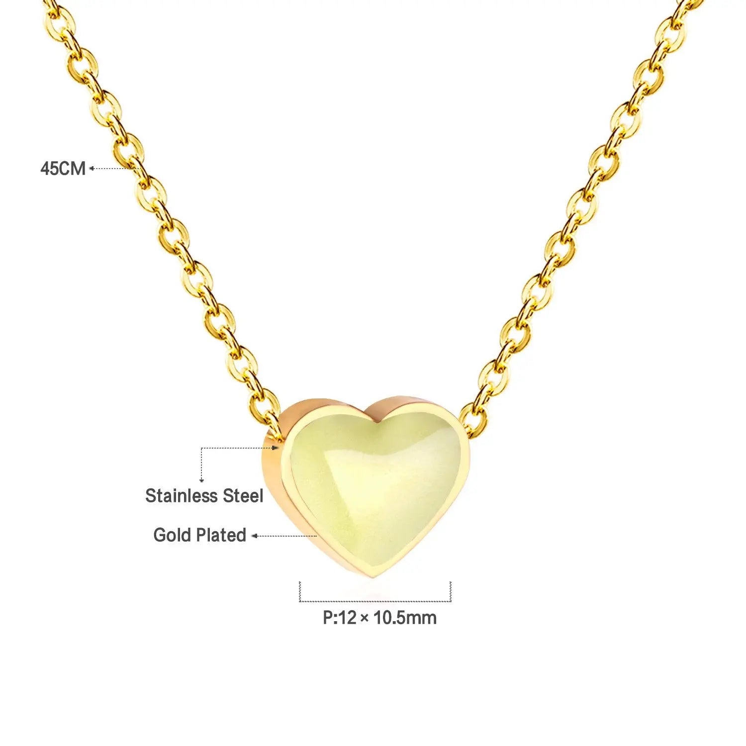 2022 Pink Heart Babygirl Choker Green Necklace Stainless Steel Chain Pendants Necklaces For Women Summer Jewelry asonjewelry
