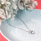 Hollow Out Four Leaf Clover Pendant Necklaces Blue Cat Eyes Stone For Friends Wishes Lucky Christmas Gifts Collier