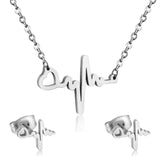 Hot Sale Wedding Dubai African Pendant Heart Love Necklace Earring Jewelry Sets Luxury Jewelry Set Gift