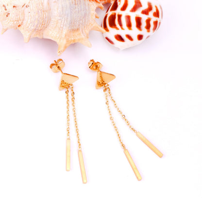 ASON Earrings 2022 Long Link Chain Drop Dangle Earrings Stainless Steel Gold Color Trendy Earrings Mujier Party Gift asonjewelry