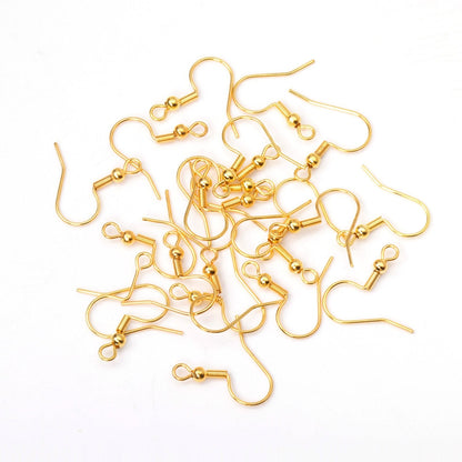 ASON 100 Gold/Silver Color Stainless Steel Earring Hooks,With Steel Ball Jewelry, Can Be Used For DIY Jewelry Making Accessories asonjewelry