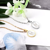 Girl Prayer Gold Necklaces Stainless Steel Shell Pendant Necklace For Women Jewelry Chain Necklace Collar Collier