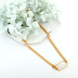 Cuban Chain With Square Pendant Fashion Decor For Woman Man Earth Design Pendant Thick Chain Peace Asethetic Collie