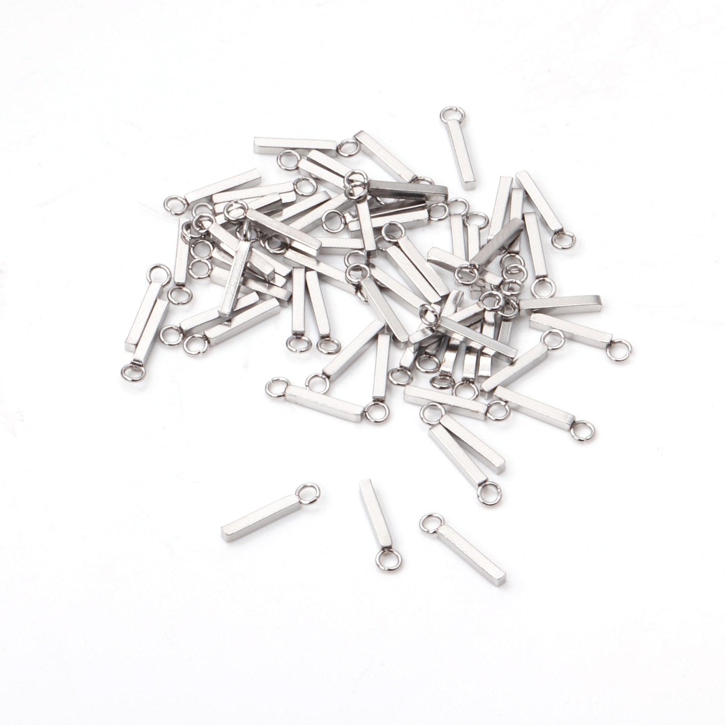 ASON 100pcs/lot Stainless Steel Bar Metal Rod With Tassel Earrings Charm Accessories for DIY Earrings Jewelry Making Supplies asonjewelry