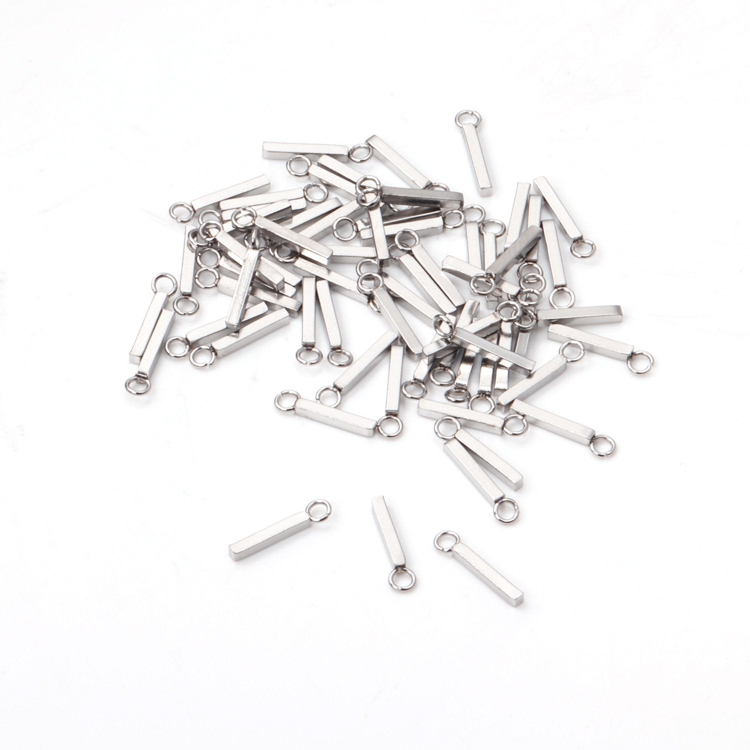 ASON 100pcs/lot Stainless Steel Bar Metal Rod With Tassel Earrings Charm Accessories for DIY Earrings Jewelry Making Supplies asonjewelry