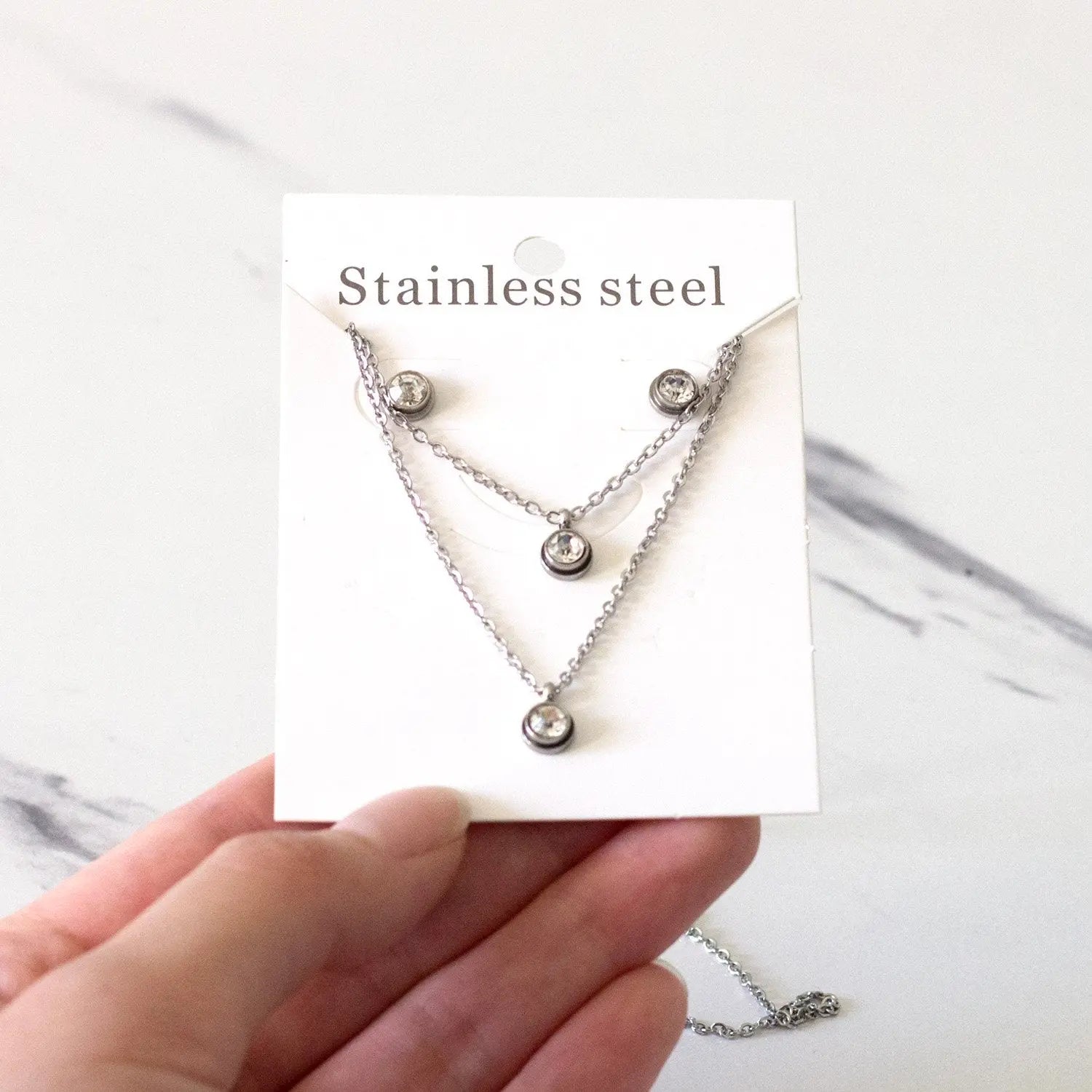 Necklace Earrings Stainless Steel Material Luxury Wedding Trendy Jewelry Sets For Women Valentine's Day Present asonjewelry