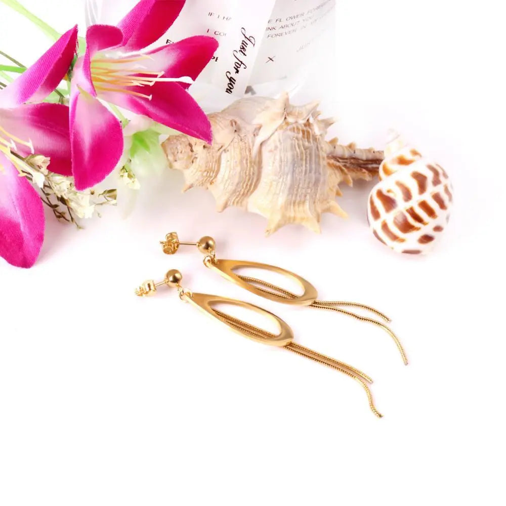 korean style Jewellery 2020 Water Drop Stainless Steel Jewelry Earring Set For Women aretes de mujer Brincos asonjewelry