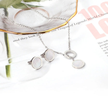 New Arrival Stainless Steel Gold/Silver Color Necklaces Earrings Sets Necklace For Women Party Jewellry Accessories asonjewelry