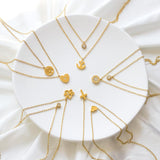 Double Layer Chain Pendants Necklaces For Women Girls Gold Color Silver Tone Stainless Steel CZ Crystal Round Choker