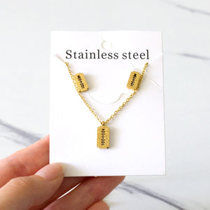 Fashion Frost Gold Pendant Necklace Set for Women Stainless Steel Jewellry Sets Wedding Necklace Set parures bijoux