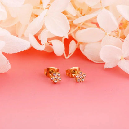 Women Earring New Trendy Stainless Steel Gold Color Flower Star butterfly Heart Monn Stud Earring Fashion Jewelry asonjewelry