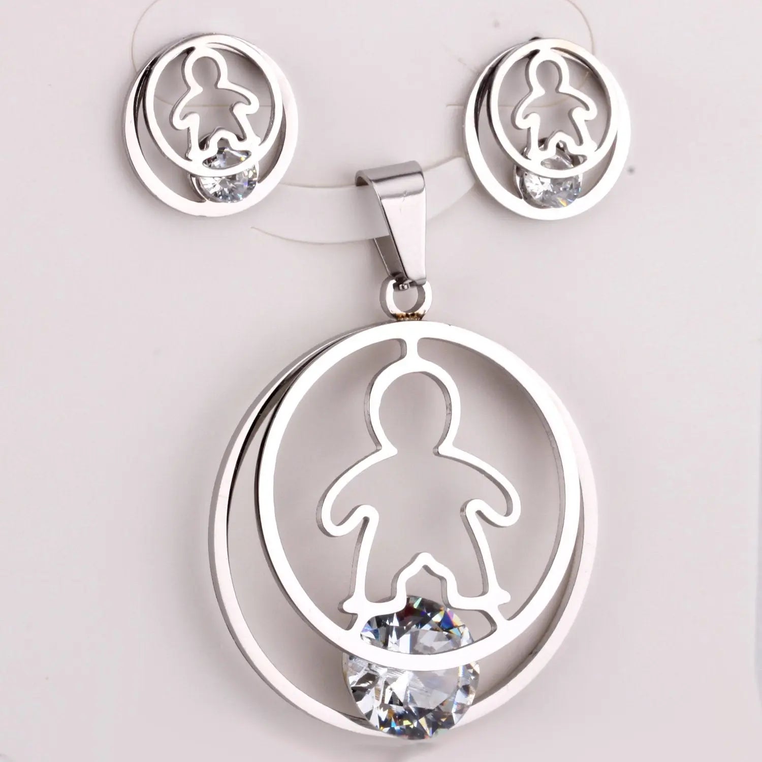 Fashion Gold Necklace Earring Jewellery Set Stainless SteelCrystal Wedding Bridal Dubai Jewelry Set For Girl Women asonjewelry