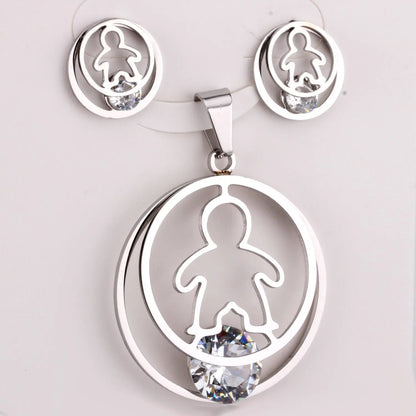 Fashion Gold Necklace Earring Jewellery Set Stainless SteelCrystal Wedding Bridal Dubai Jewelry Set For Girl Women asonjewelry