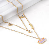 New Arrival Vegetable Food Cartoon Double Chain Pendant Necklace For Girls Fashion Chain Jewellry Necklace choker