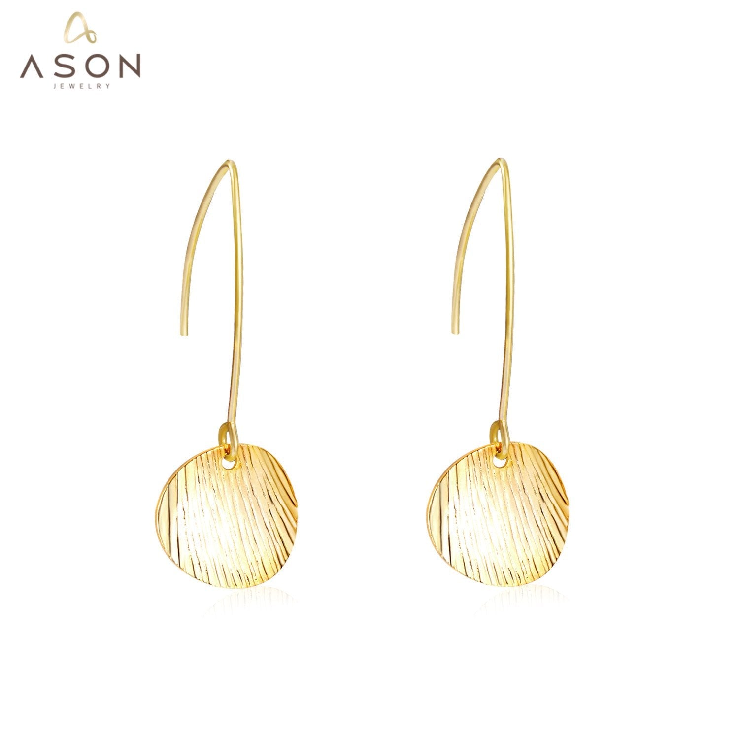 ASON Gold Color Stainless Steel Imitation Shell Drop Earrings Trendy Dangle Earrings for Women Party Gift Jewelry asonjewelry