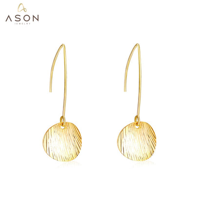 ASON Gold Color Stainless Steel Imitation Shell Drop Earrings Trendy Dangle Earrings for Women Party Gift Jewelry asonjewelry