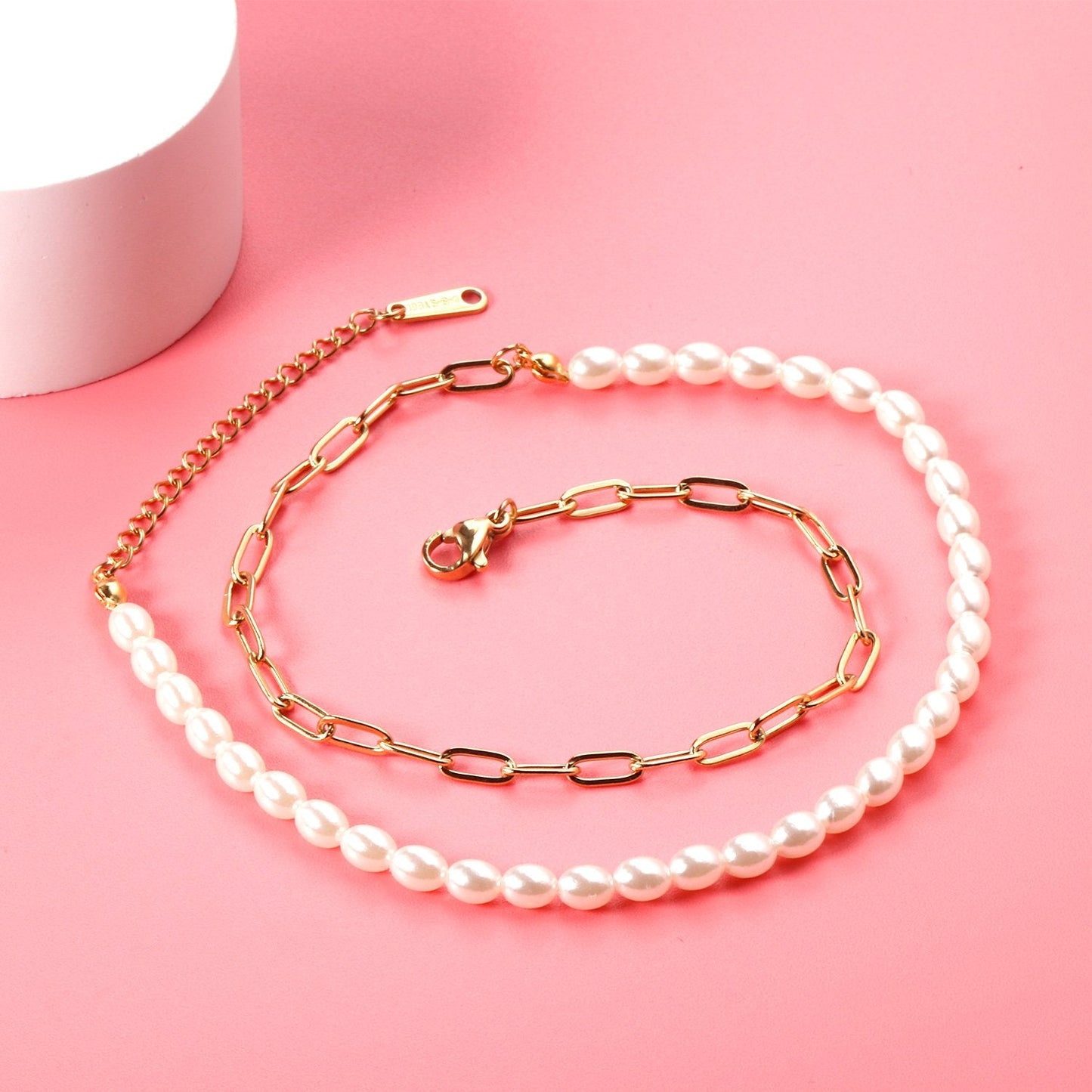 ASON Vintage Baroque Irregular Pearl Pendant Chain Necklace Stainless Steel Geometric Fashion Jewelry for Women Party Gift asonjewelry