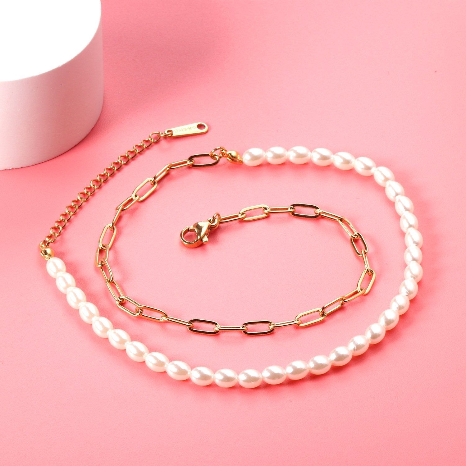 ASON Vintage Baroque Irregular Pearl Pendant Chain Necklace Stainless Steel Geometric Fashion Jewelry for Women Party Gift asonjewelry