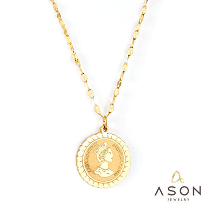 ASON Double Chain Women Pendant Necklace Stainless Steel Cuban Link Choker for Women Fashion Jewelry Accessory Gift asonjewelry