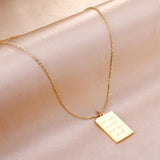 Necklace For Men Stainless Steel Letter Bar Geometry Pendant Necklace Women No Fade Link Chains Jewelry Wholesale