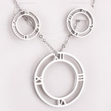 Hot Selling Roman numerals Necklace Earring Set Made By Stainless Steel Jewelry For Christmas Gift