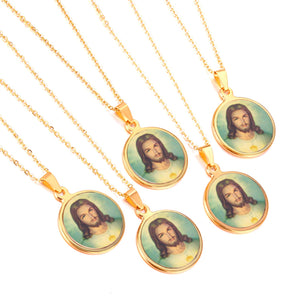 Stainless Steel Pendant Necklace Christianity Necklaces Man Jewelry-106001G